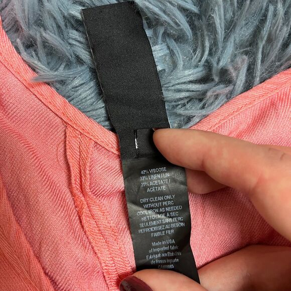 Zero + Maria Cornejo Salmon Linen Blend Asymmetrical Textured Blouse Sz 4 S - Picture 5 of 5